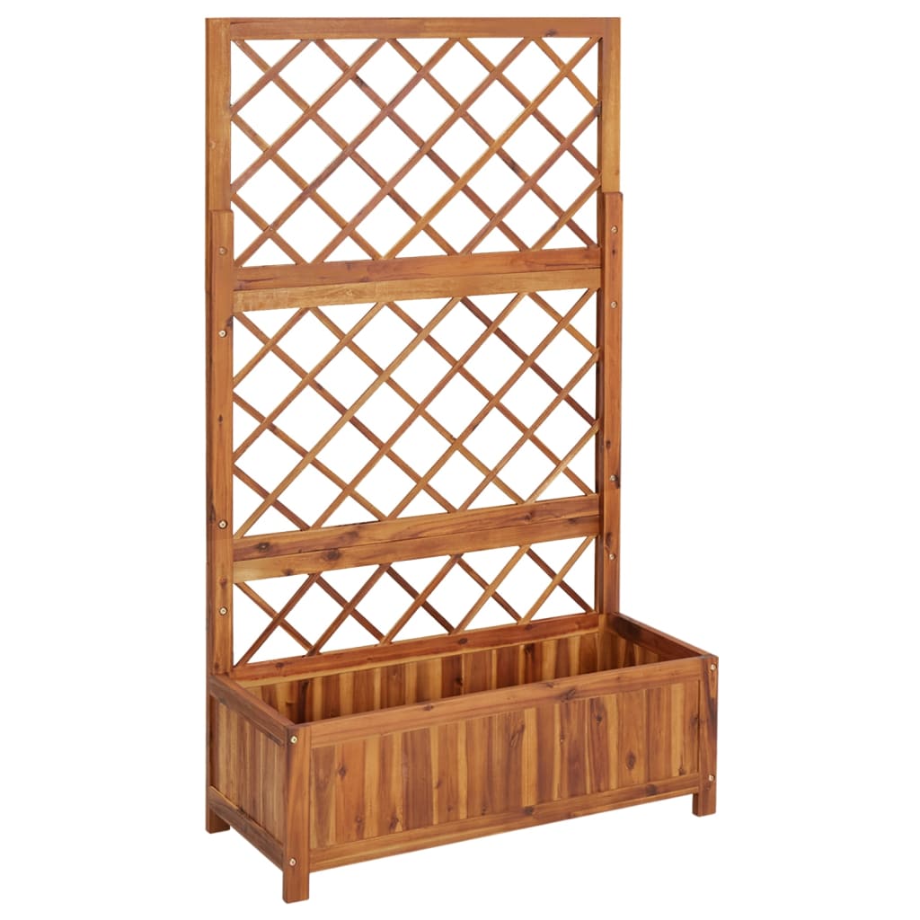vidaXL forhøjet plantekasse m. espalier 85x38x150 cm massivt akacietræ vidaXL forhøjet plantekasse m. espalier 85x38x150 cm massivt akacietræ