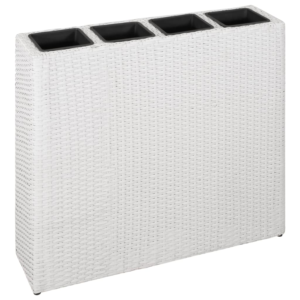 vidaXL forhøjet plantekasse med 4 krukker polyrattan hvid vidaXL forhøjet plantekasse med 4 krukker polyrattan hvid