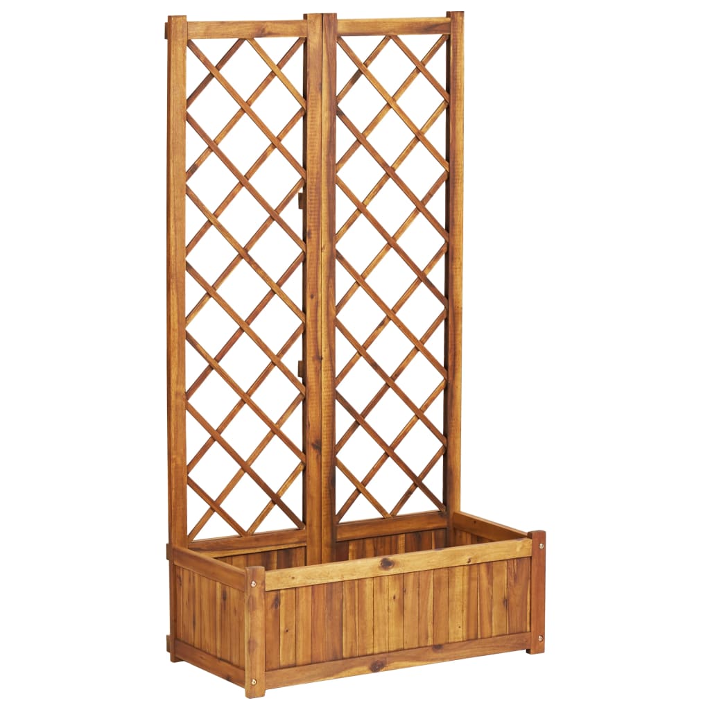 vidaXL forhøjet plantekasse med espalier 80x38x150 cm massivt akacietræ vidaXL forhøjet plantekasse med espalier 80x38x150 cm massivt akacietræ