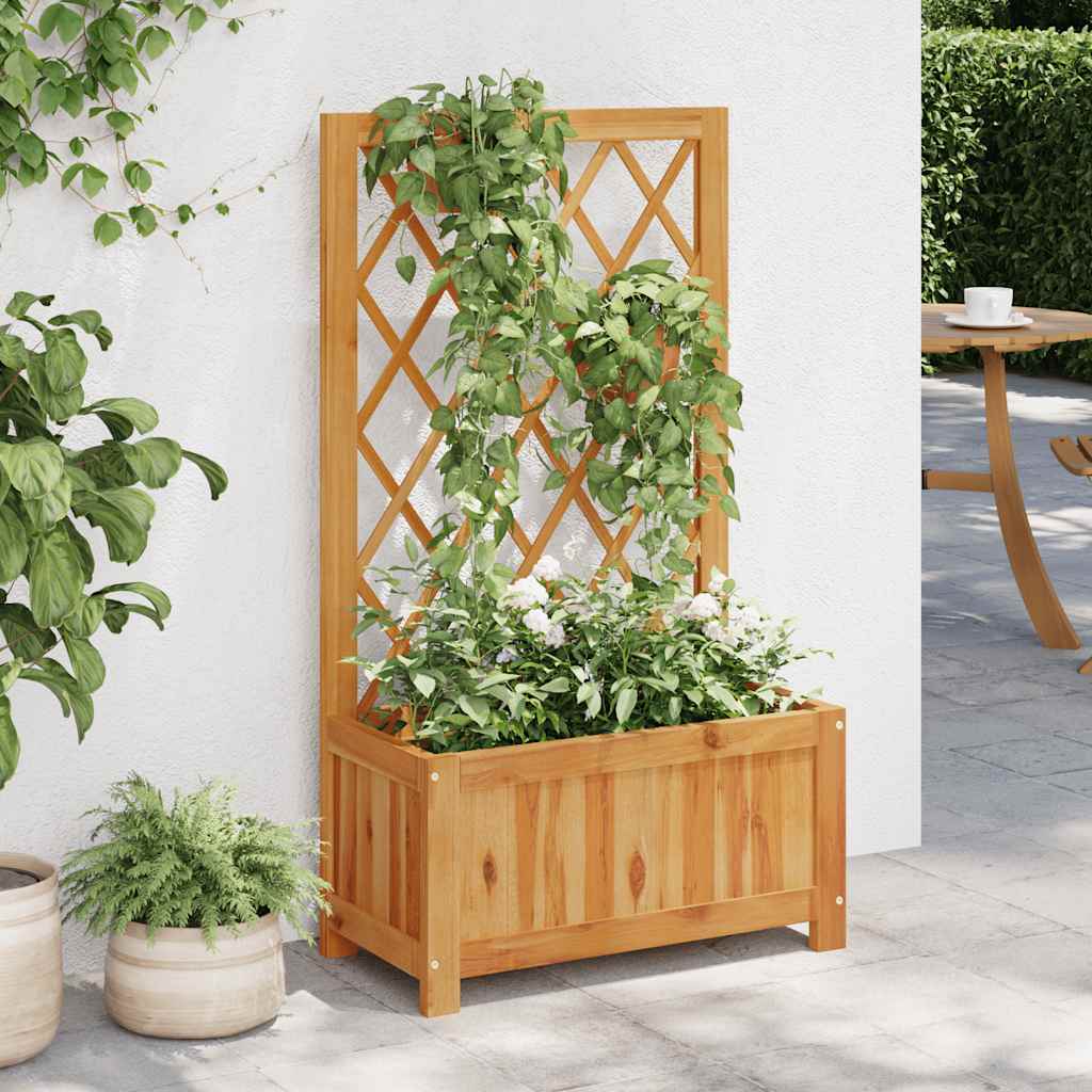vidaXL forhøjet plantekasse med espalier massivt akacietræ vidaXL forhøjet plantekasse med espalier massivt akacietræ