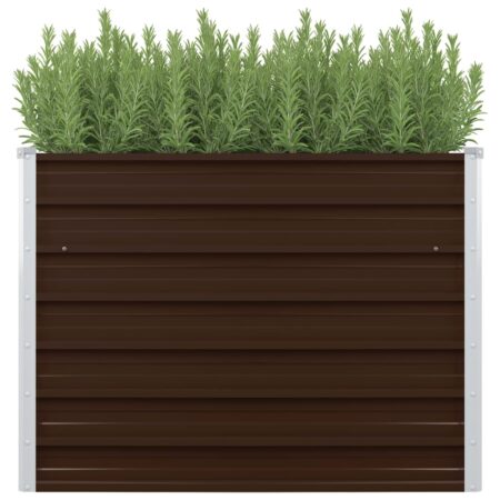 vidaXL hævet plantekasse 100 x 100 x 77 cm galvaniseret stål brun
