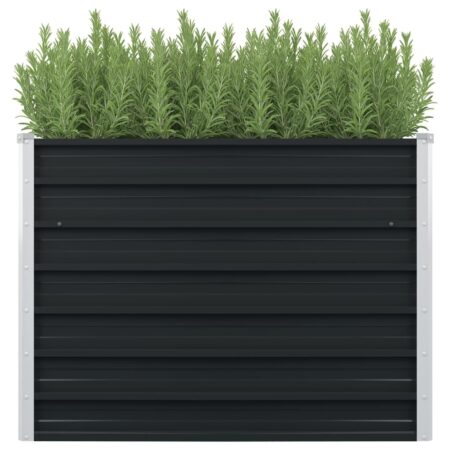 vidaXL hævet plantekasse 100x100x77 cm galvaniseret stål antracitgrå