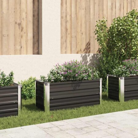 vidaXL hævet plantekasse 100x40x45 cm galvaniseret stål antracitgrå