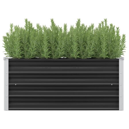vidaXL hævet plantekasse 100x40x45 cm galvaniseret stål antracitgrå