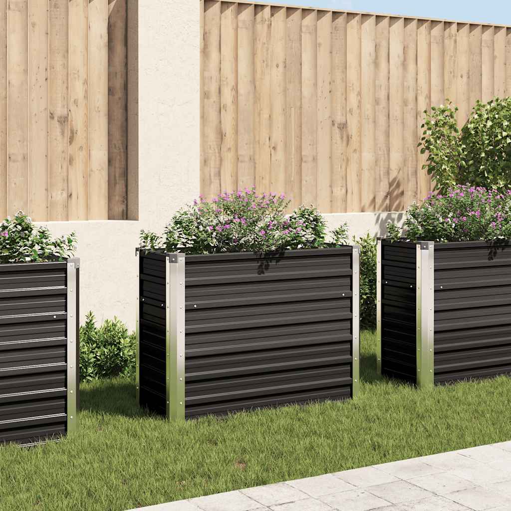 vidaXL hævet plantekasse 100x40x77 cm galvaniseret stål antracitgrå vidaXL hævet plantekasse 100x40x77 cm galvaniseret stål antracitgrå