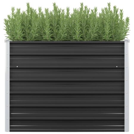vidaXL hævet plantekasse 100x40x77 cm galvaniseret stål antracitgrå