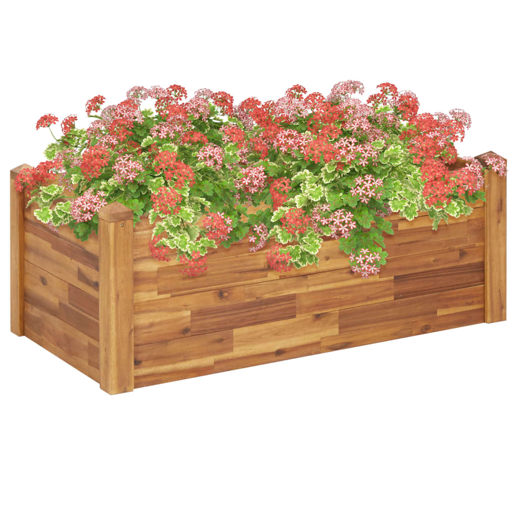 vidaXL hævet plantekasse 110x60x44 cm massivt akacietræ vidaXL hævet plantekasse 110x60x44 cm massivt akacietræ