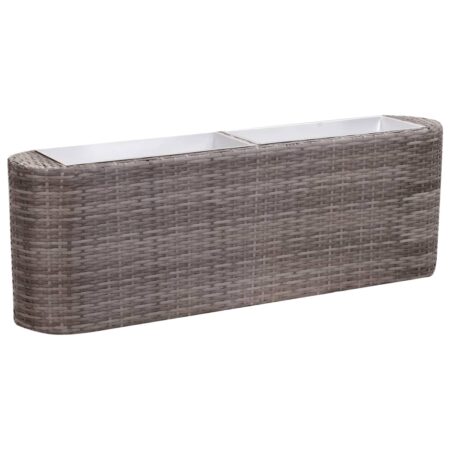 vidaXL hævet plantekasse 120x24x40 cm polyrattan grå