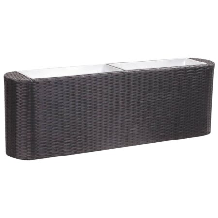 vidaXL hævet plantekasse 120x24x40 cm polyrattan sort