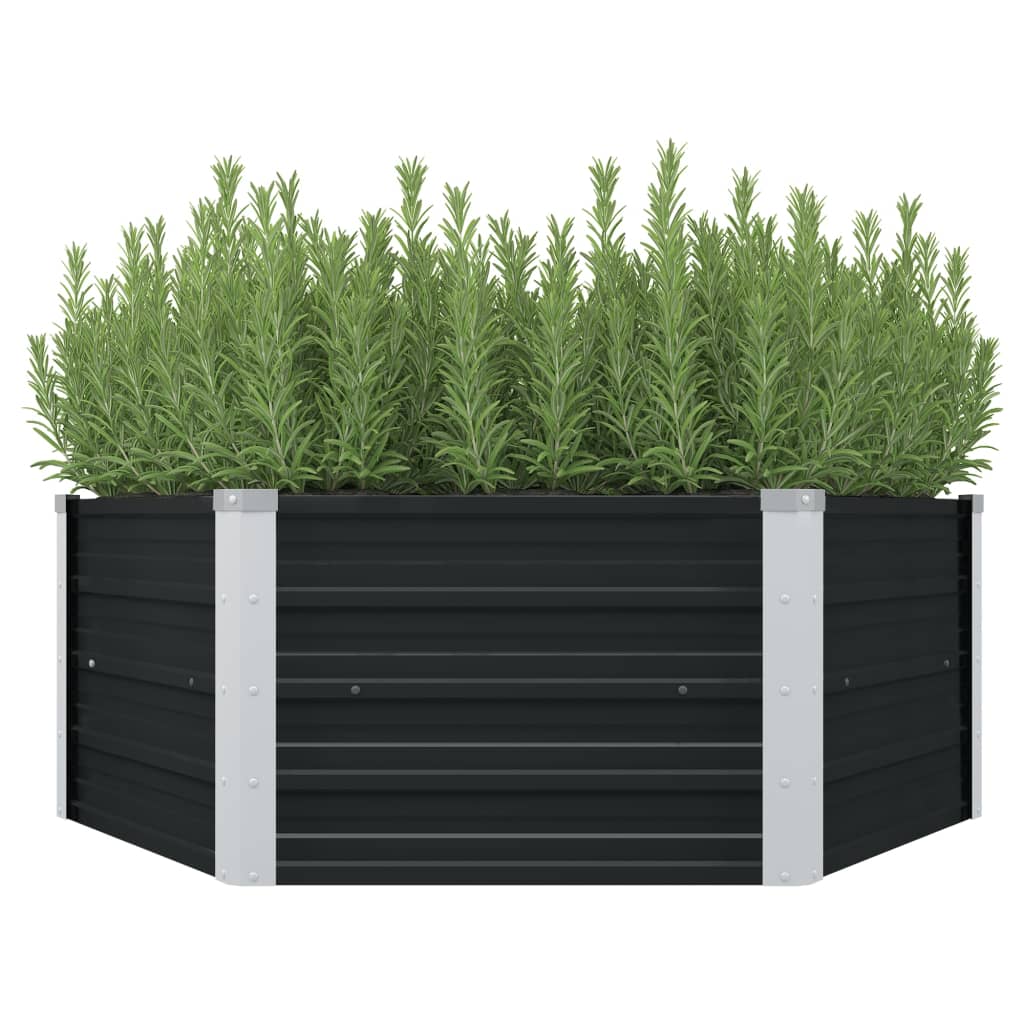 vidaXL hævet plantekasse 129x129x45 cm galvaniseret stål antracitgrå vidaXL hævet plantekasse 129x129x45 cm galvaniseret stål antracitgrå