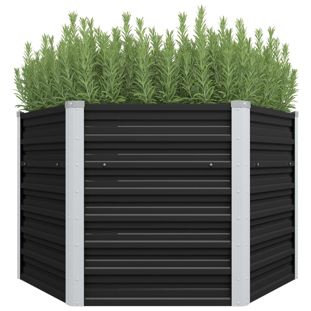 vidaXL hævet plantekasse 129x129x77 cm galvaniseret stål antracitgrå vidaXL hævet plantekasse 129x129x77 cm galvaniseret stål antracitgrå