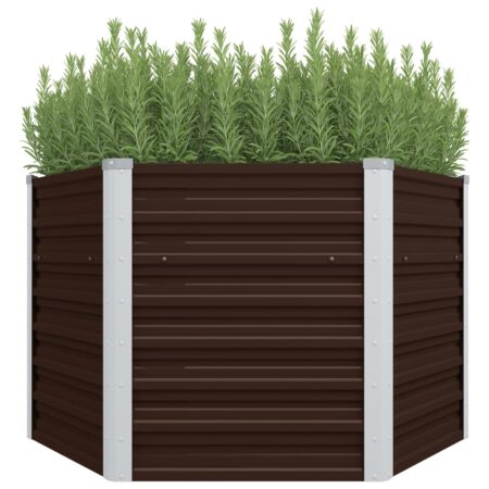 vidaXL hævet plantekasse 129x129x77 cm galvaniseret stål brun