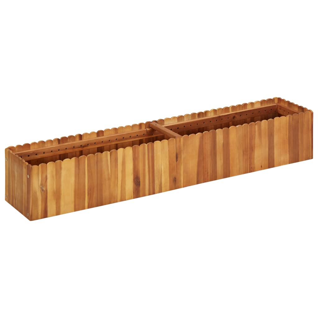 vidaXL hævet plantekasse 150x30x25 cm massivt akacietræ vidaXL hævet plantekasse 150x30x25 cm massivt akacietræ