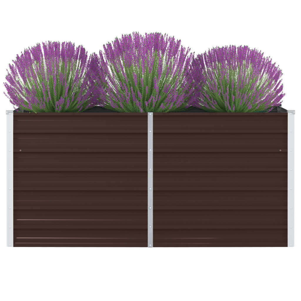 vidaXL hævet plantekasse 160 x 80 x 45 cm galvaniseret stål brun vidaXL hævet plantekasse 160 x 80 x 45 cm galvaniseret stål brun