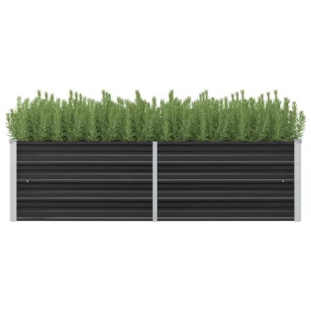 vidaXL hævet plantekasse 160x40x45 cm galvaniseret stål antracitgrå