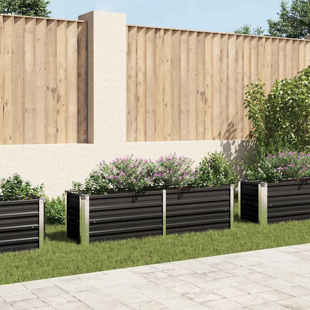 vidaXL hævet plantekasse 160x40x45 cm galvaniseret stål antracitgrå vidaXL hævet plantekasse 160x40x45 cm galvaniseret stål antracitgrå