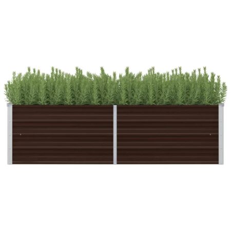 vidaXL hævet plantekasse 160x40x45 cm galvaniseret stål brun