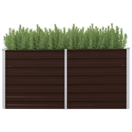 vidaXL hævet plantekasse 160x40x77 cm galvaniseret stål brun