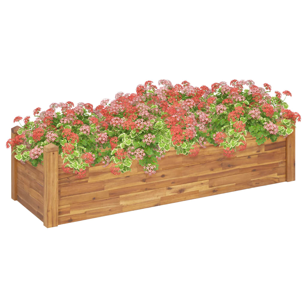 vidaXL hævet plantekasse 160x60x44 cm massivt akacietræ vidaXL hævet plantekasse 160x60x44 cm massivt akacietræ