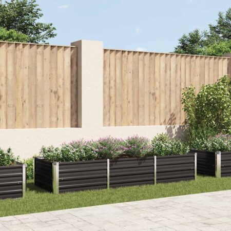 vidaXL hævet plantekasse 240x80x45 cm galvaniseret stål antracitgrå