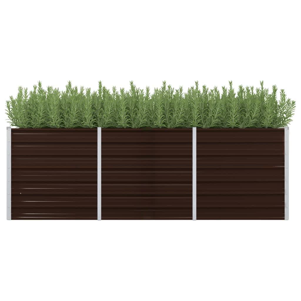 vidaXL hævet plantekasse 240x80x77 cm galvaniseret stål brun vidaXL hævet plantekasse 240x80x77 cm galvaniseret stål brun