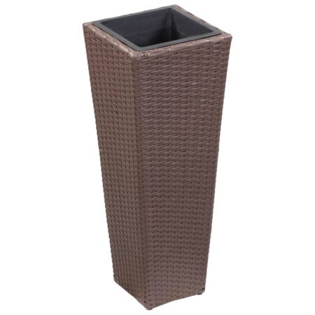 vidaXL hævet plantekasse 30x30x80 cm polyrattan brun