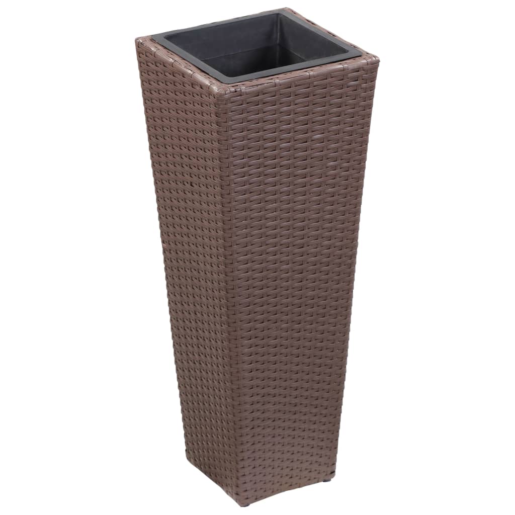 vidaXL hævet plantekasse 30x30x80 cm polyrattan brun vidaXL hævet plantekasse 30x30x80 cm polyrattan brun