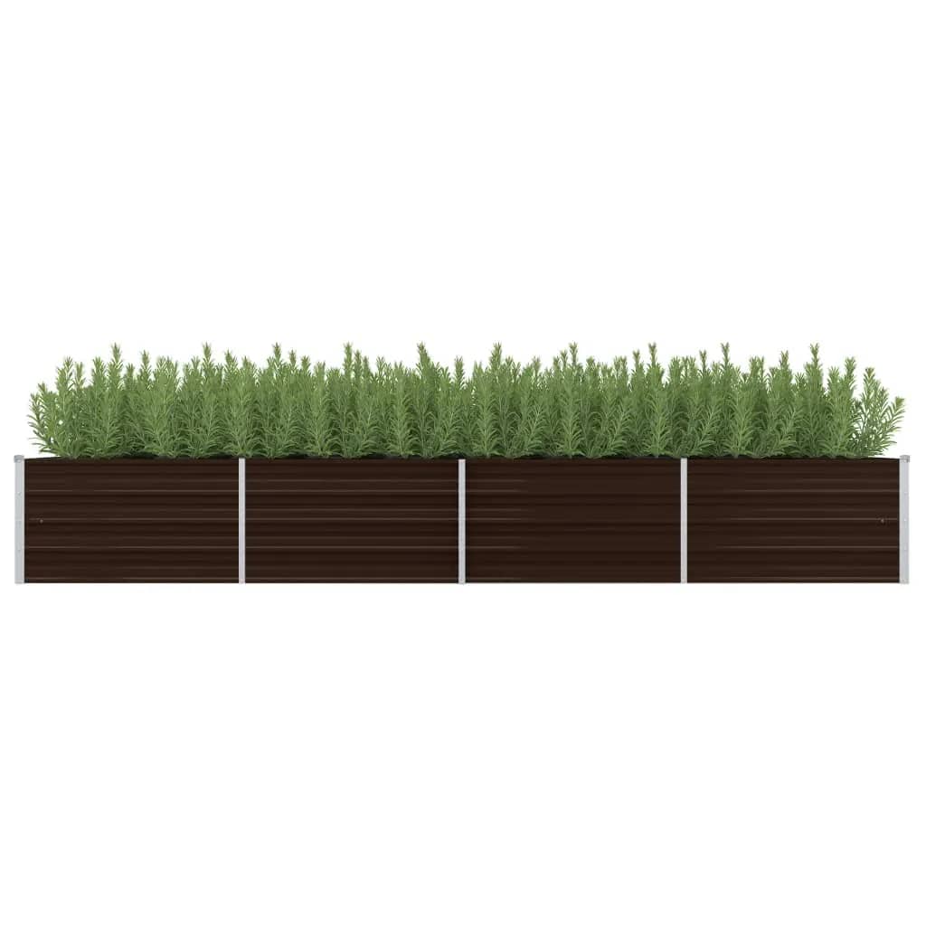 vidaXL hævet plantekasse 320x80x45 cm galvaniseret stål brun vidaXL hævet plantekasse 320x80x45 cm galvaniseret stål brun