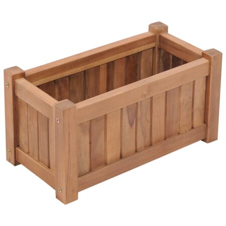 vidaXL hævet plantekasse 50x25x25 cm massivt teaktræ