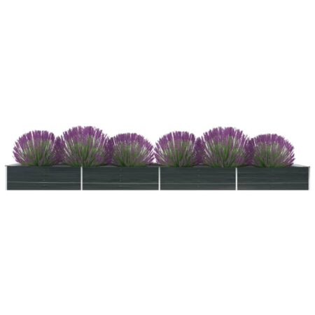 vidaXL hævet plantekasse 600x80x45 cm galvaniseret stål antracitgrå