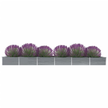 vidaXL hævet plantekasse 600x80x45 cm galvaniseret stål grå