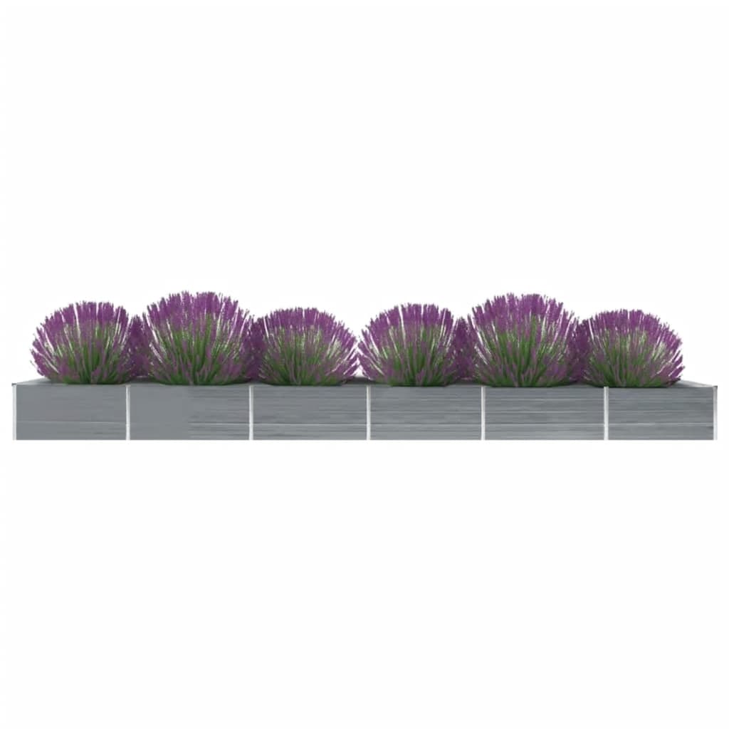 vidaXL hævet plantekasse 600x80x45 cm galvaniseret stål grå vidaXL hævet plantekasse 600x80x45 cm galvaniseret stål grå