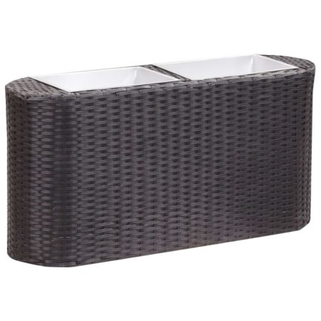 vidaXL hævet plantekasse 80x25x40 cm polyrattan sort