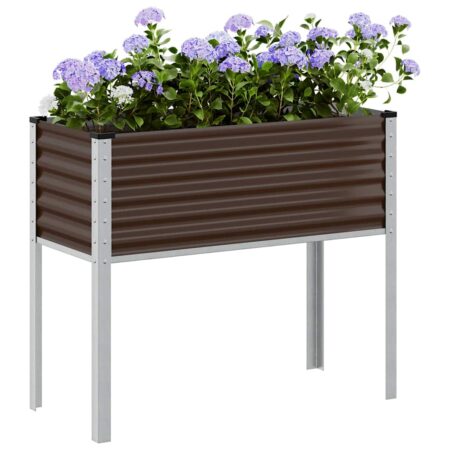 vidaXL havekrukke brun 100x45x90 cm stål
