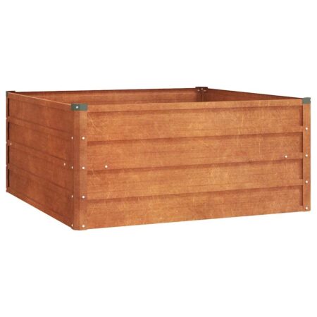 vidaXL højbed 100x100x45 cm cortenstål rustfarvet