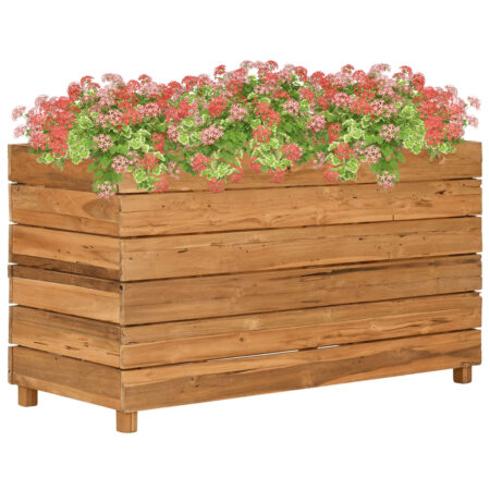 vidaXL højbed 100x40x55 cm genanvendt teaktræ og stål