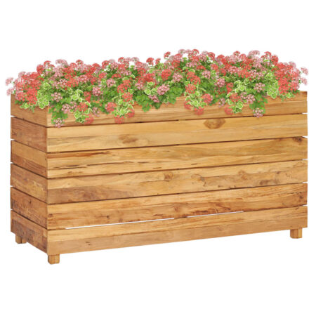 vidaXL højbed 100x40x55 cm massivt teaktræ og stål