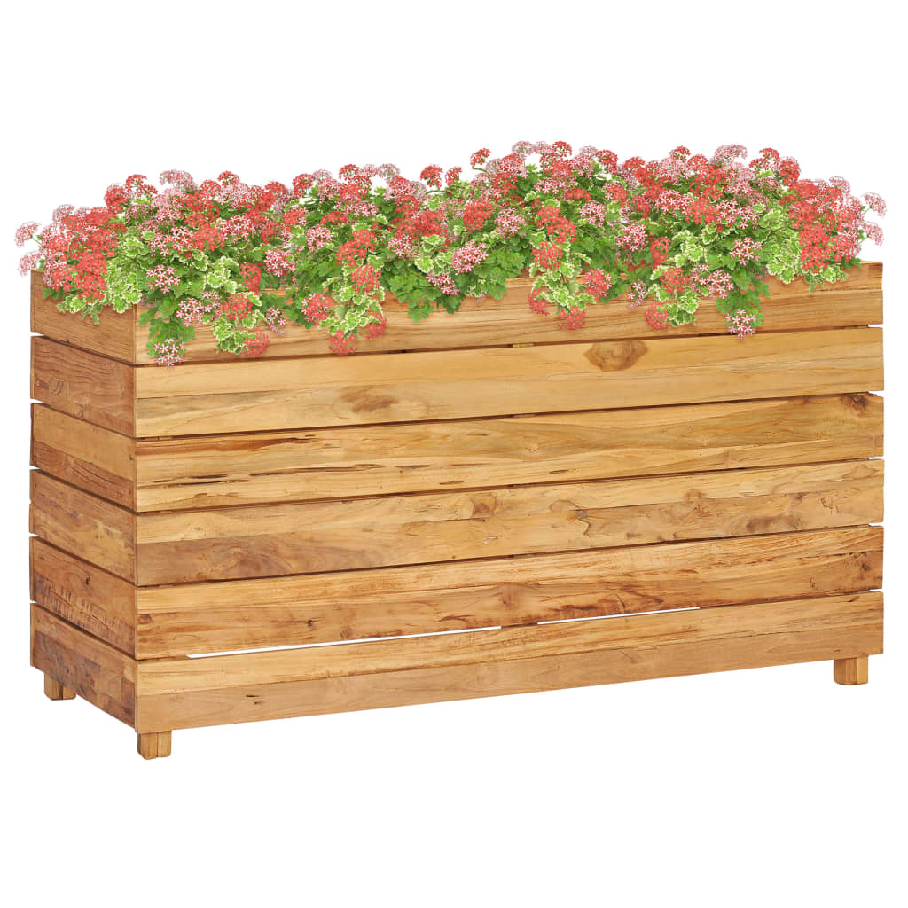 vidaXL højbed 100x40x55 cm massivt teaktræ og stål vidaXL højbed 100x40x55 cm massivt teaktræ og stål