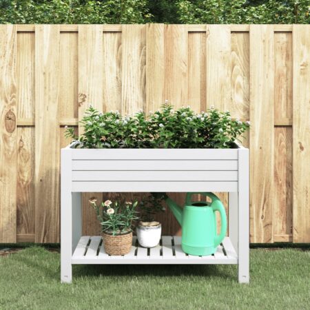 vidaXL højbed 110x45x79 cm polypropylen hvid