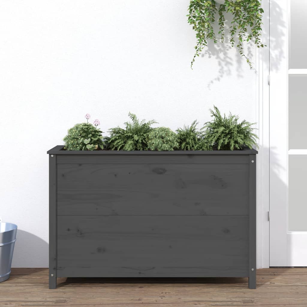 vidaXL højbed 119,5x40x78 cm massivt fyrretræ grå vidaXL højbed 119,5x40x78 cm massivt fyrretræ grå