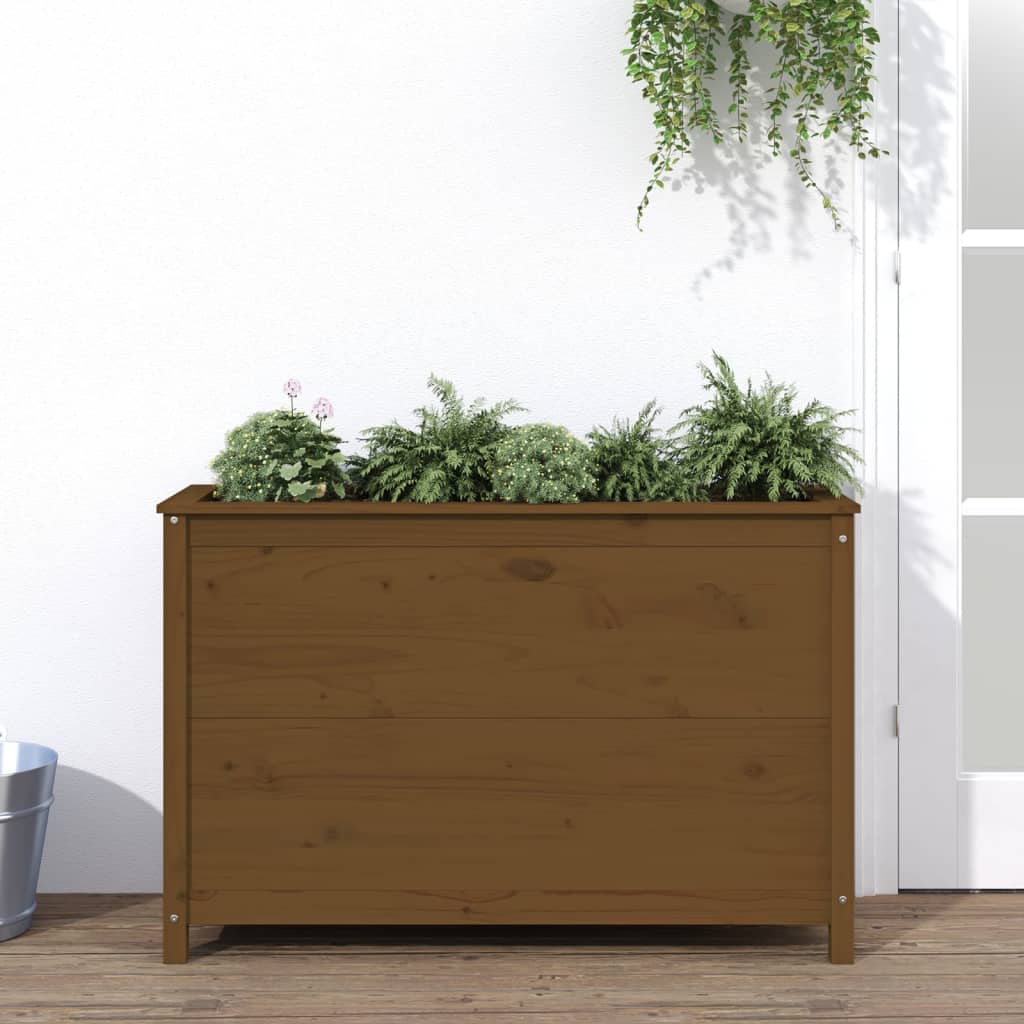 vidaXL højbed 119,5x40x78 cm massivt fyrretræ gyldenbrun vidaXL højbed 119,5x40x78 cm massivt fyrretræ gyldenbrun