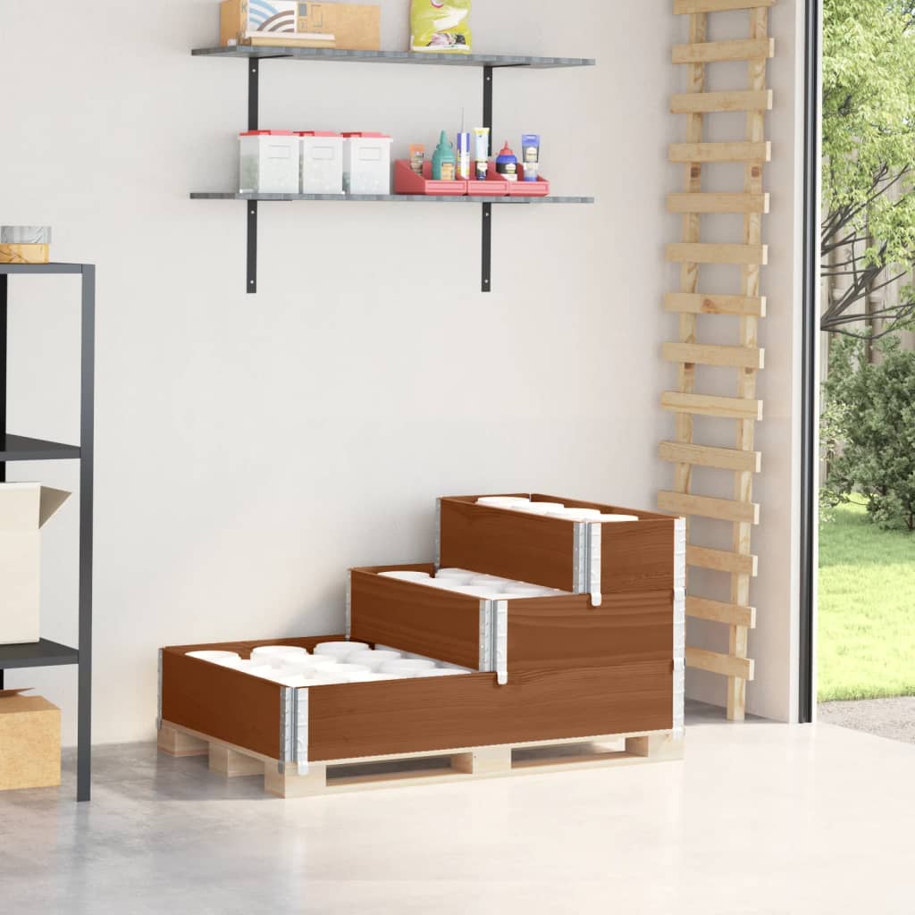 vidaXL højbed 120x80 cm 3 niveauer massivt fyrretræ brun vidaXL højbed 120x80 cm 3 niveauer massivt fyrretræ brun