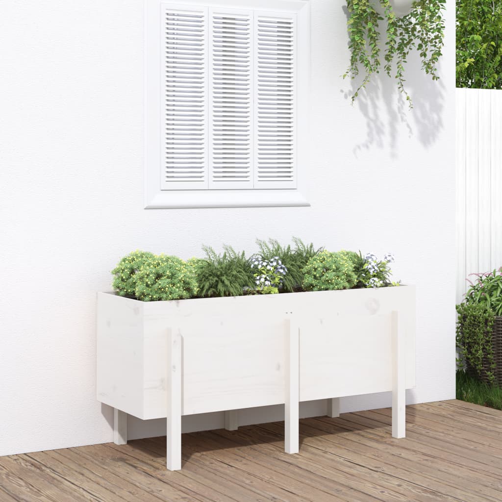 vidaXL højbed 121x50x57 cm massivt fyrretræ hvid vidaXL højbed 121x50x57 cm massivt fyrretræ hvid