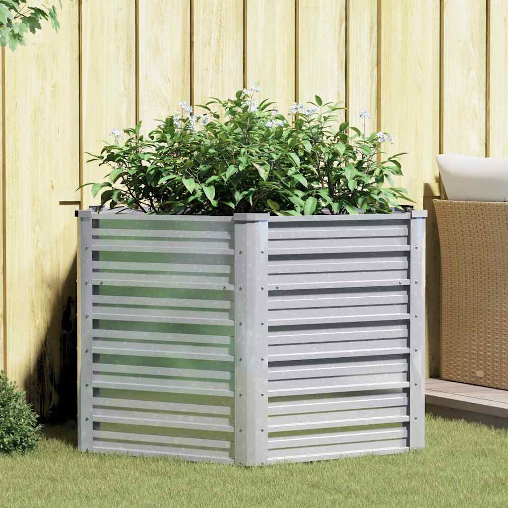 vidaXL højbed 129x77 cm galvaniseret stål sølvfarvet vidaXL højbed 129x77 cm galvaniseret stål sølvfarvet