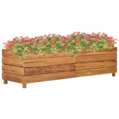 vidaXL højbed 150x40x38 cm genanvendt teaktræ og stål