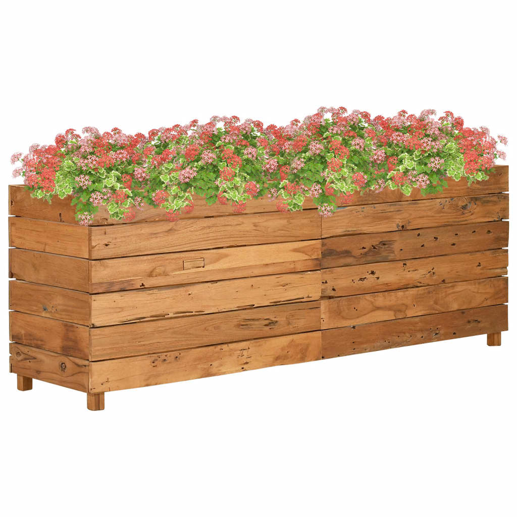 vidaXL højbed 150x40x55 cm genanvendt teaktræ og stål vidaXL højbed 150x40x55 cm genanvendt teaktræ og stål