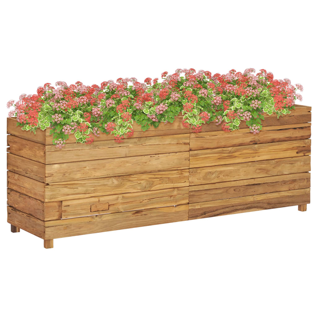 vidaXL højbed 150x40x55 cm massivt teaktræ og stål vidaXL højbed 150x40x55 cm massivt teaktræ og stål