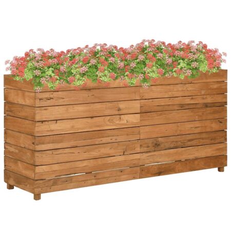 vidaXL højbed 150x40x72 cm genanvendt teaktræ og stål
