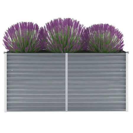 vidaXL højbed 160x40x77 cm galvaniseret stål grå