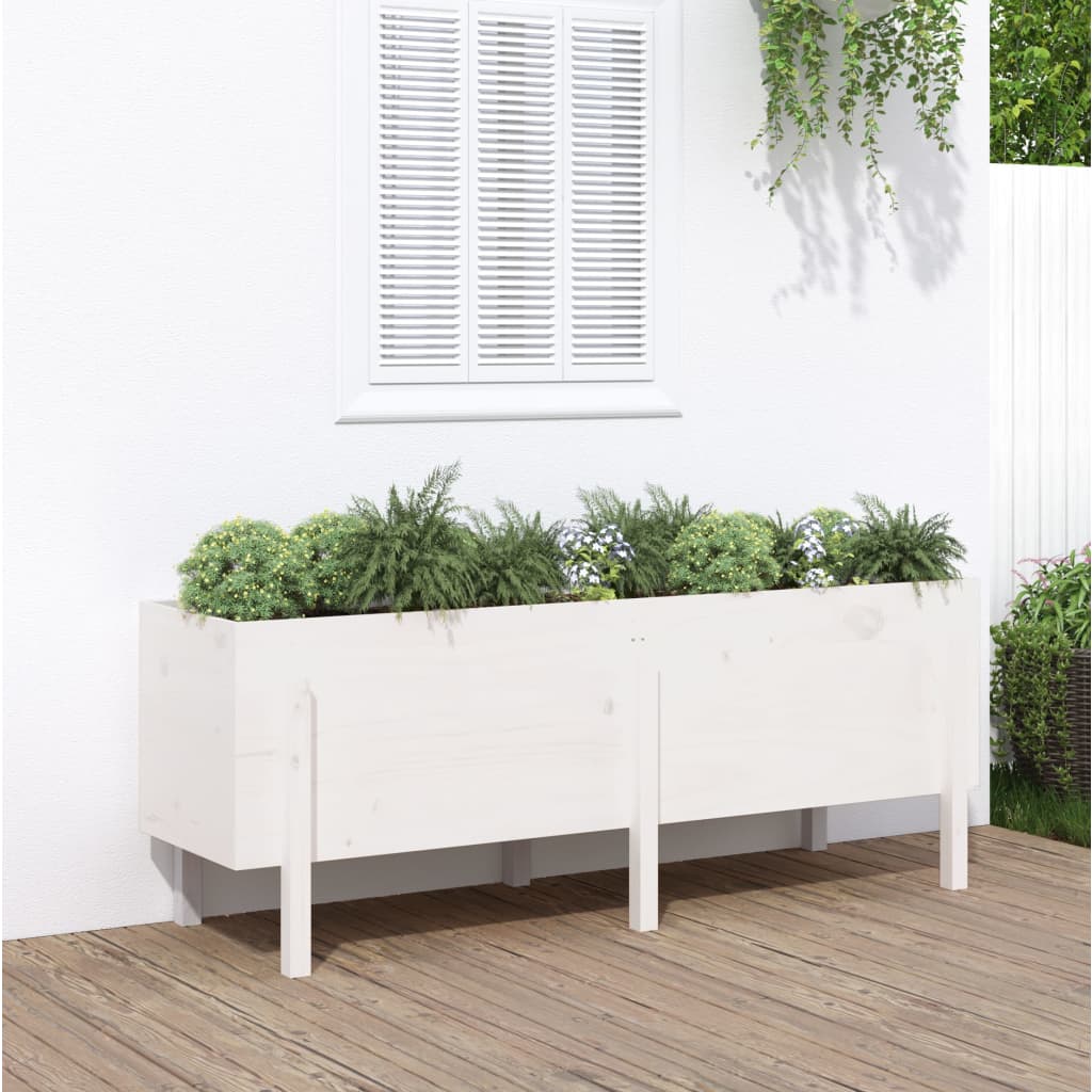 vidaXL højbed 160x50x57 cm massivt fyrretræ hvid vidaXL højbed 160x50x57 cm massivt fyrretræ hvid
